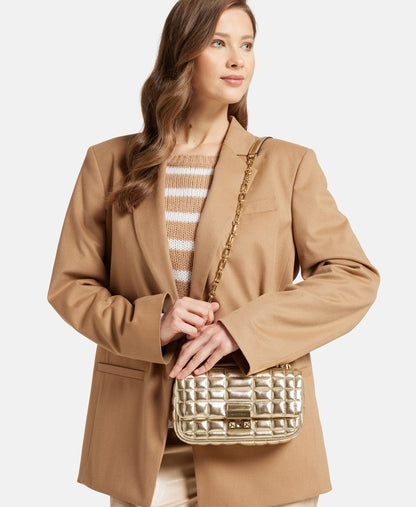 Michael Michael Kors Kožená messenger taška Zlatá 5