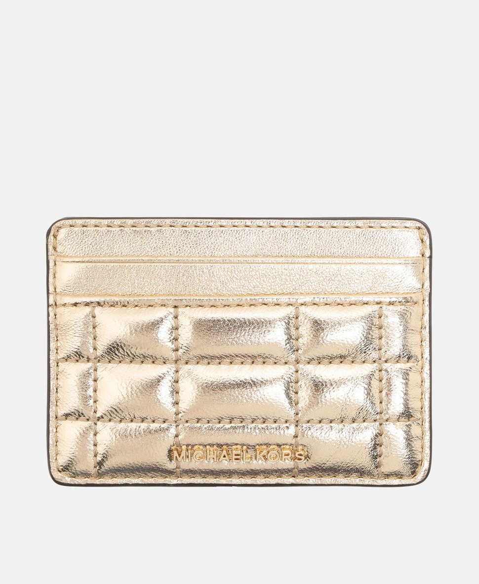 Michael Michael Kors kožené pouzdro na karty Zlatá 1