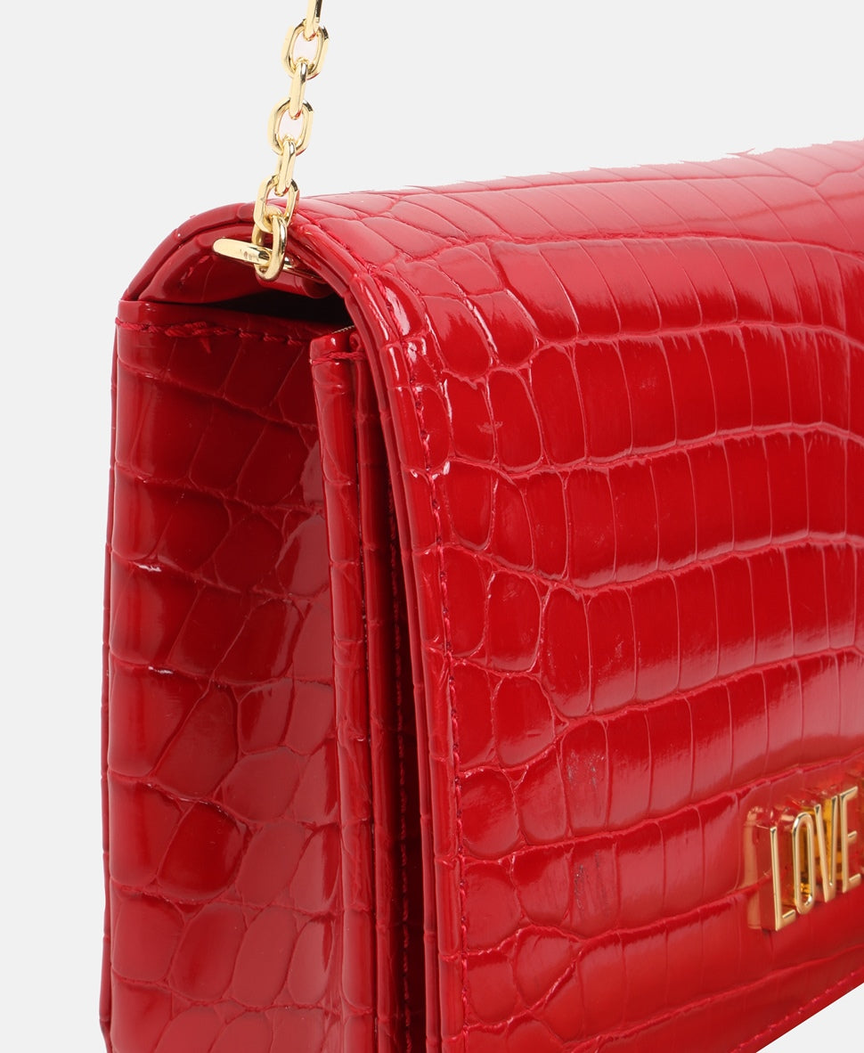 Love Moschino Kožená kabelka přes rameno Červená 2