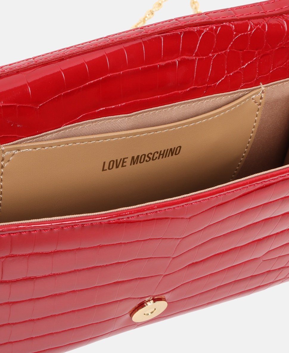 Love Moschino Kožená kabelka přes rameno Červená 3