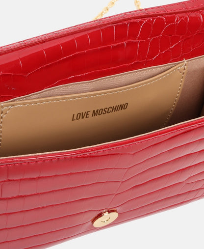 Love Moschino Kožená kabelka přes rameno Červená 3