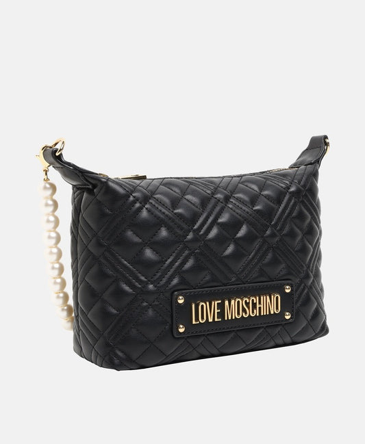 Love Moschino Kožená kabelka přes rameno Černá 1