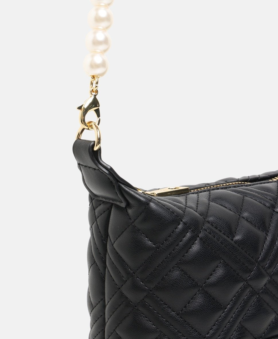 Love Moschino Kožená kabelka přes rameno Černá 2