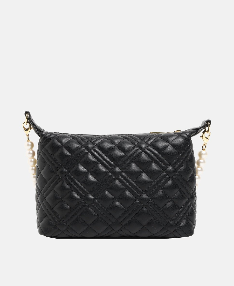Love Moschino Kožená kabelka přes rameno Černá 4
