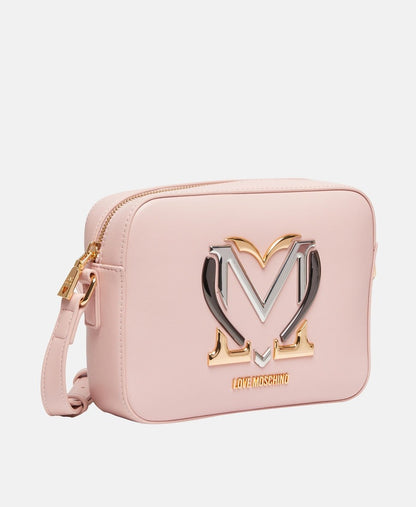 Love Moschino Kožená messenger taška Starorůžová 1