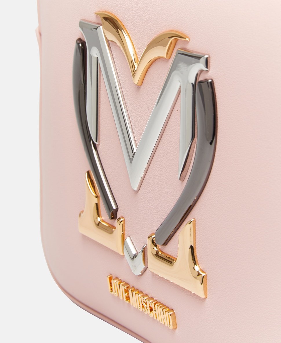 Love Moschino Kožená messenger taška Starorůžová 2