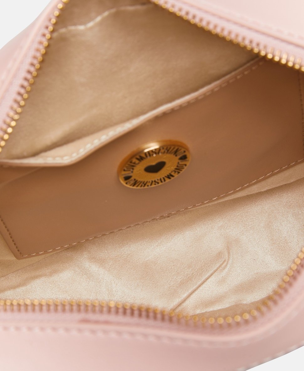 Love Moschino Kožená messenger taška Starorůžová 3