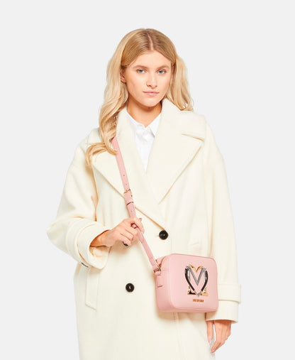 Love Moschino Kožená messenger taška Starorůžová 5