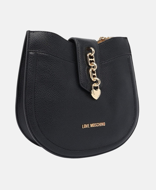 Love Moschino Kožená kabelka přes rameno Černá 1
