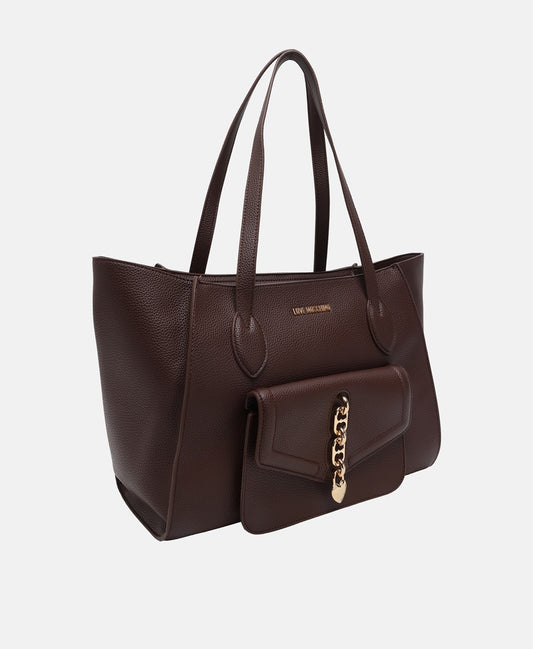 Love Moschino kabelka tote Tmavě hnědá 1