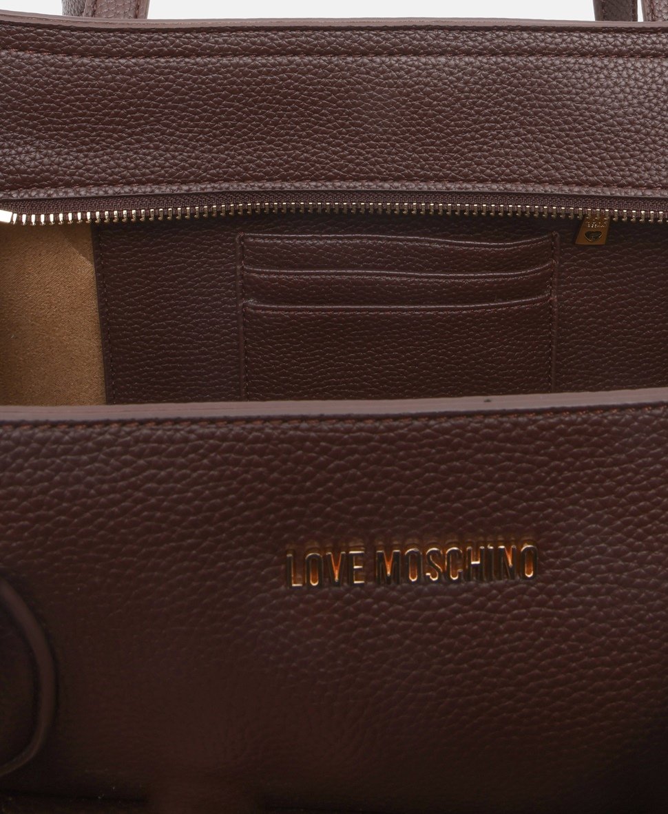 Love Moschino kabelka tote Tmavě hnědá 3