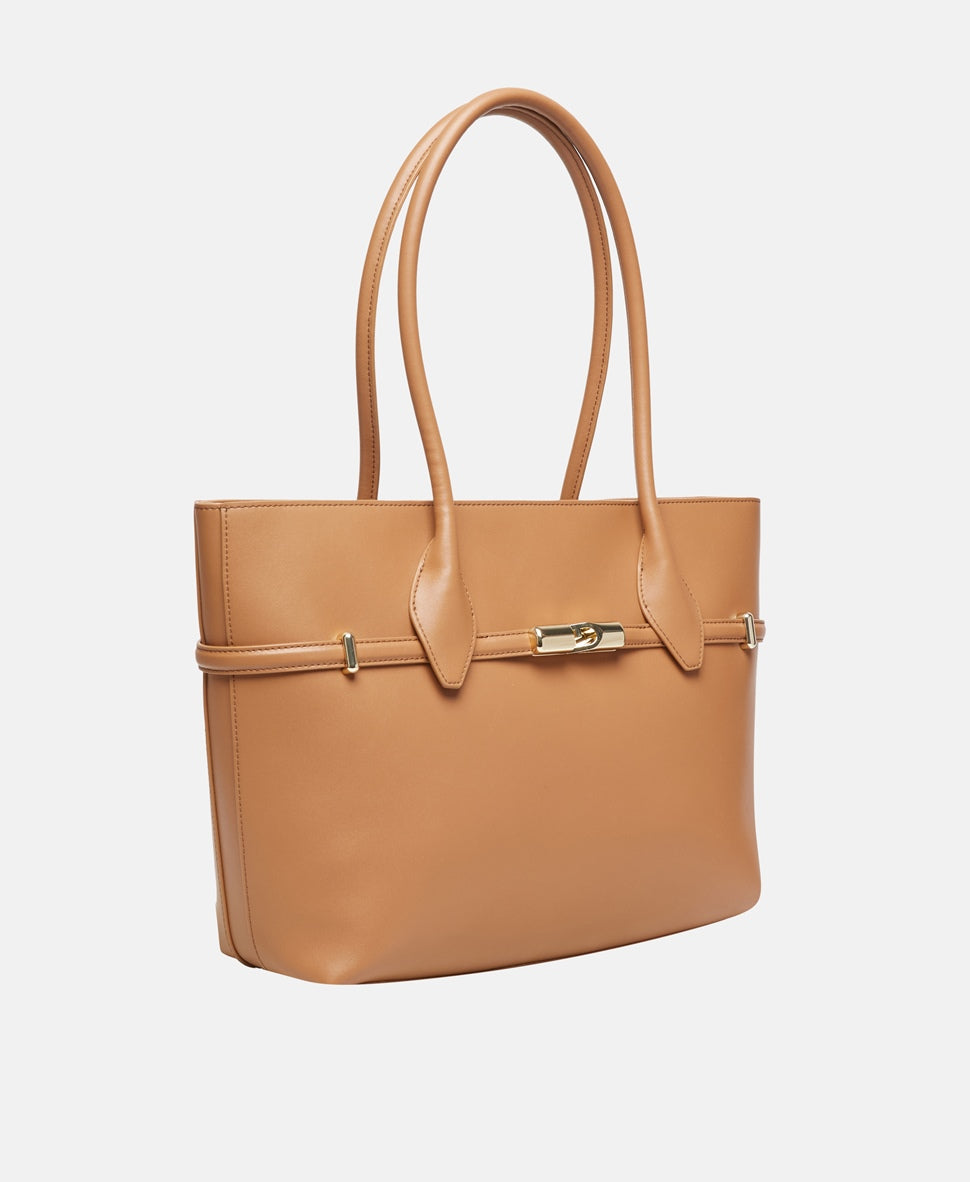 Furla kožená kabelka tote Koňaková 1