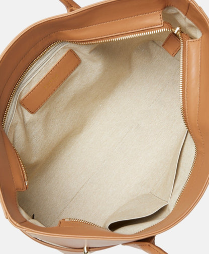Furla kožená kabelka tote Koňaková 3
