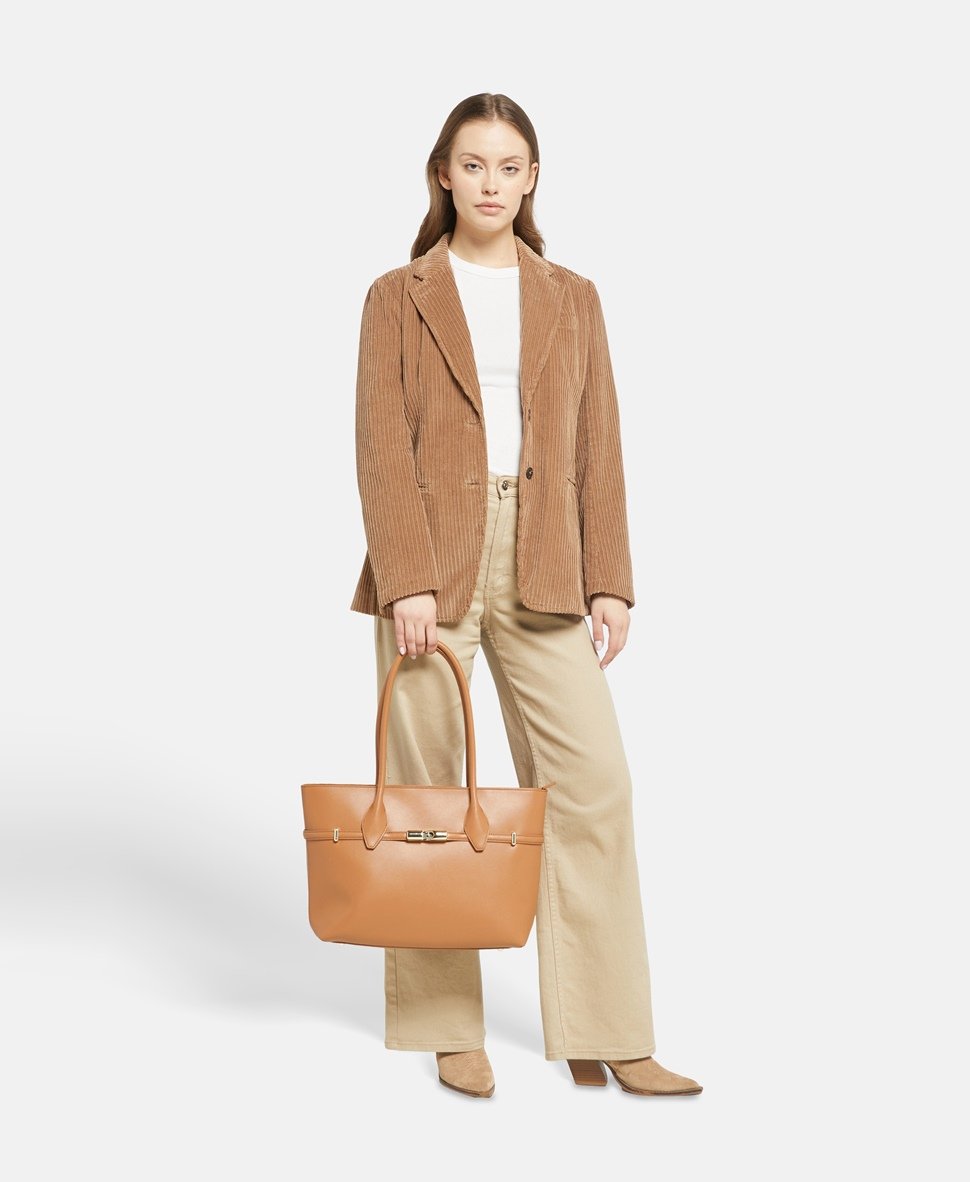 Furla kožená kabelka tote Koňaková 5