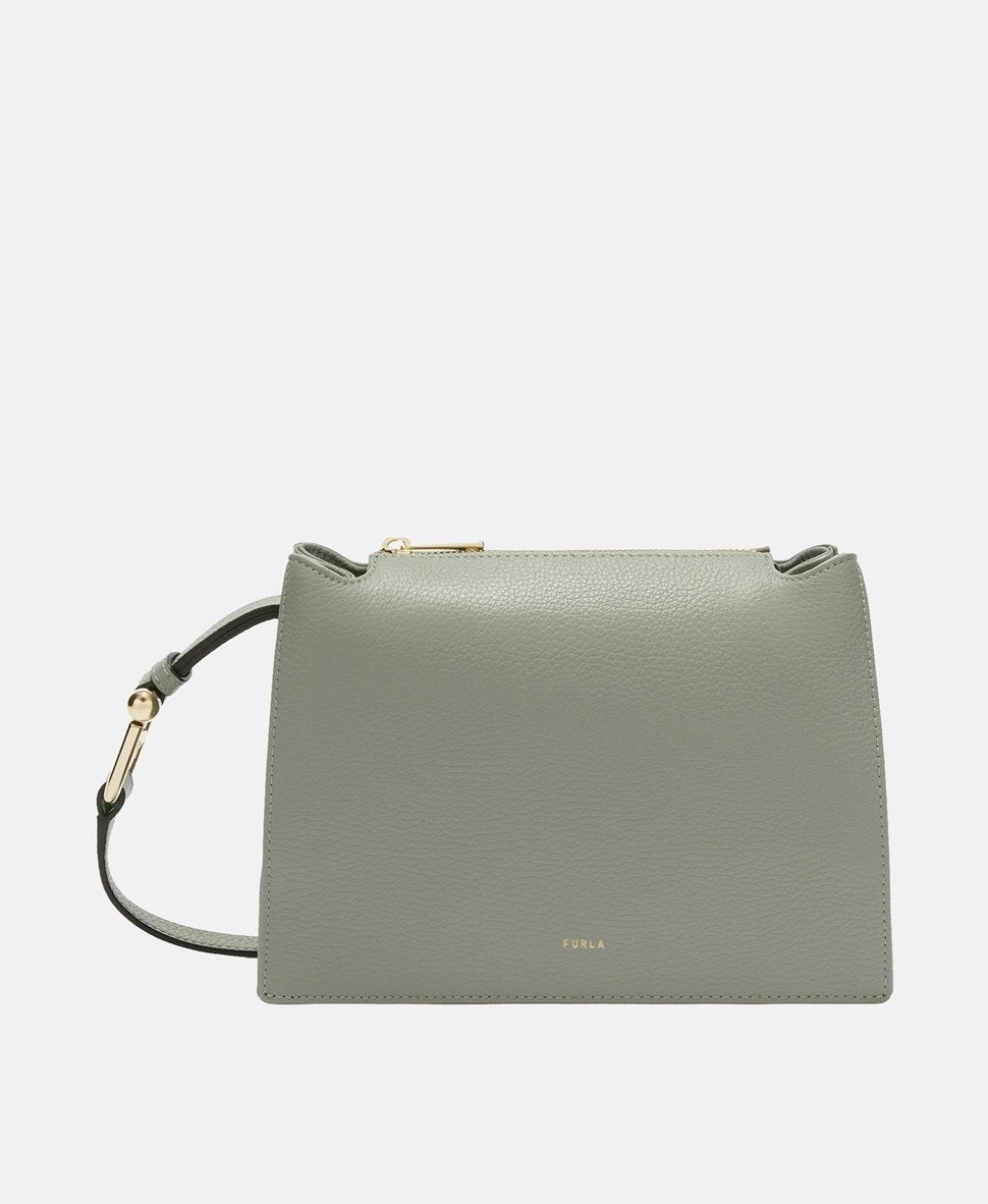 Furla Kožená messenger taška Šedá 1