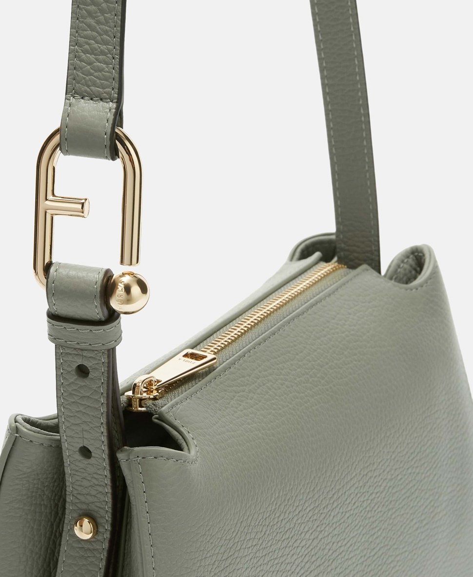 Furla Kožená messenger taška Šedá 2