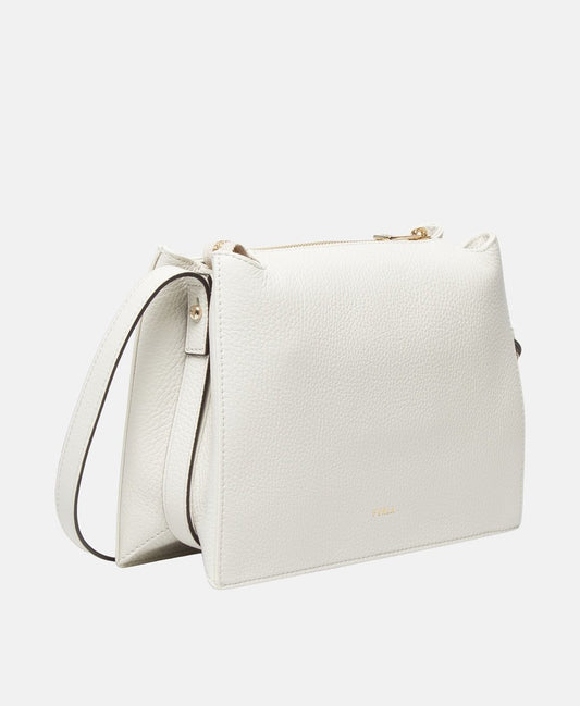 Furla Kožená messenger taška Bílá 1