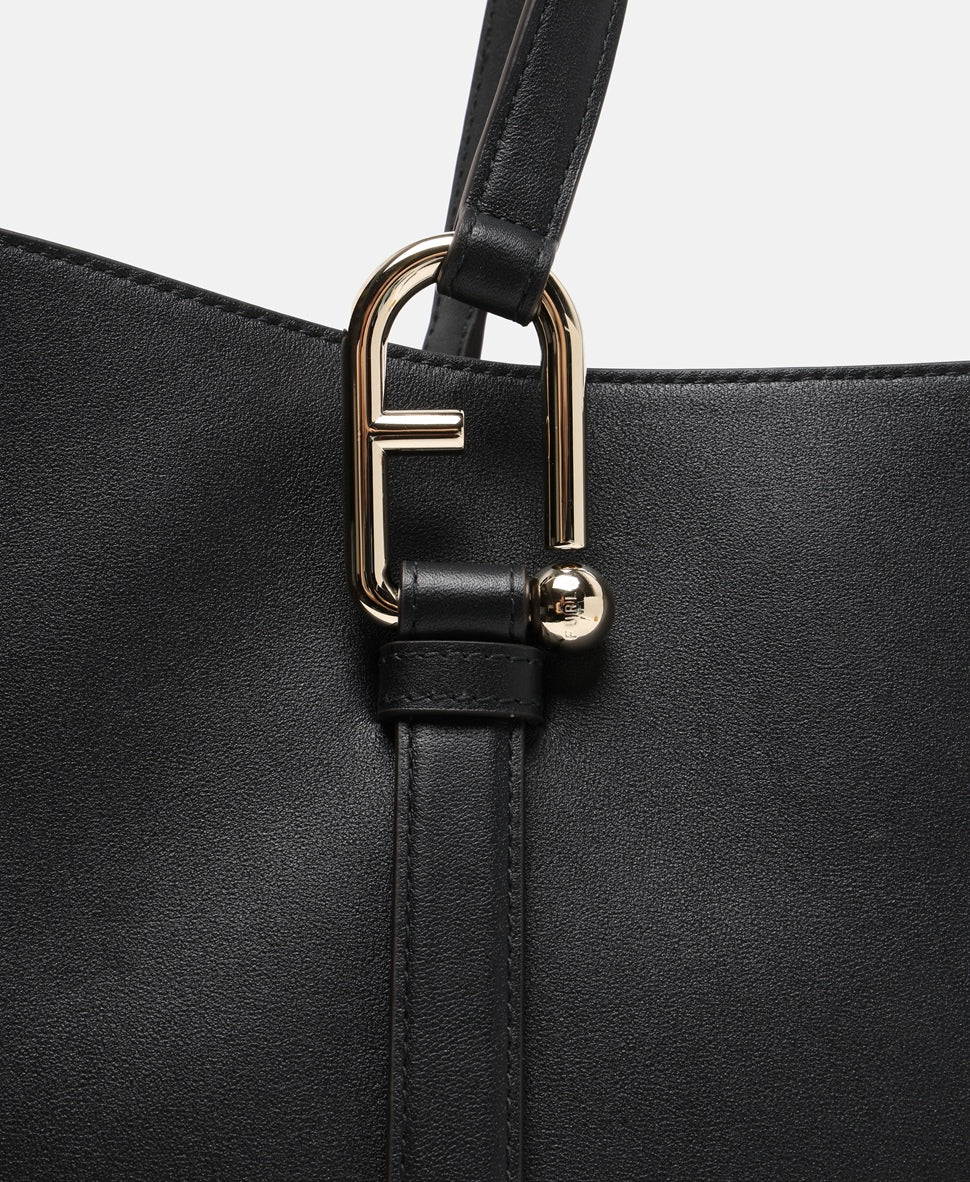 Furla kožená kabelka tote Černá 2
