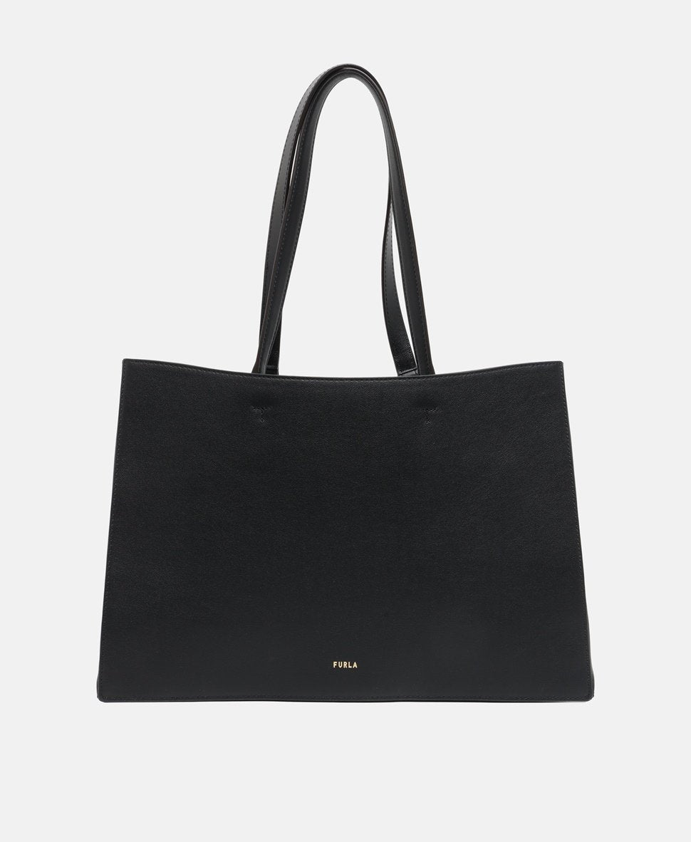 Furla kožená kabelka tote Černá 4