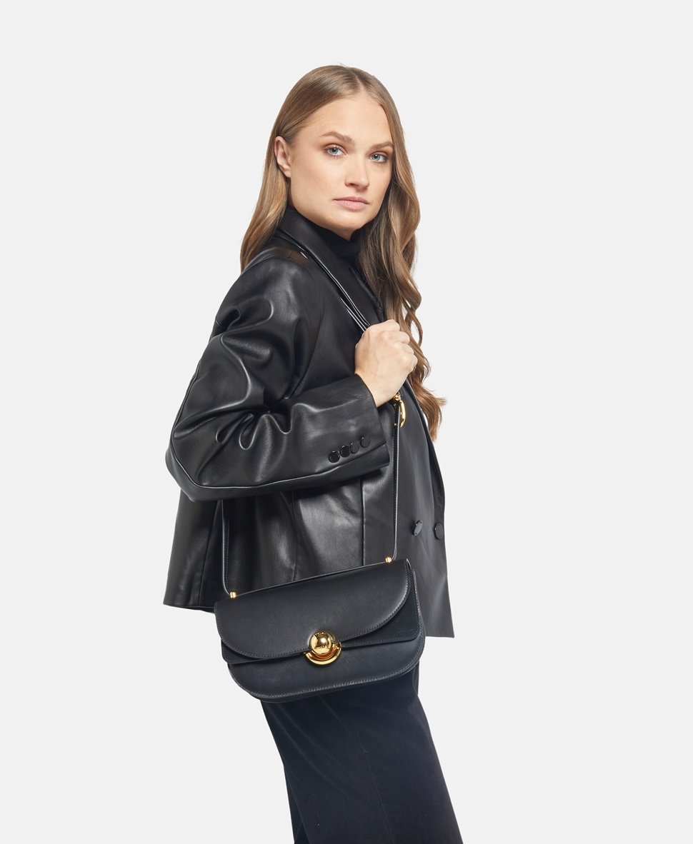 Furla Kožená messenger taška Černá 5