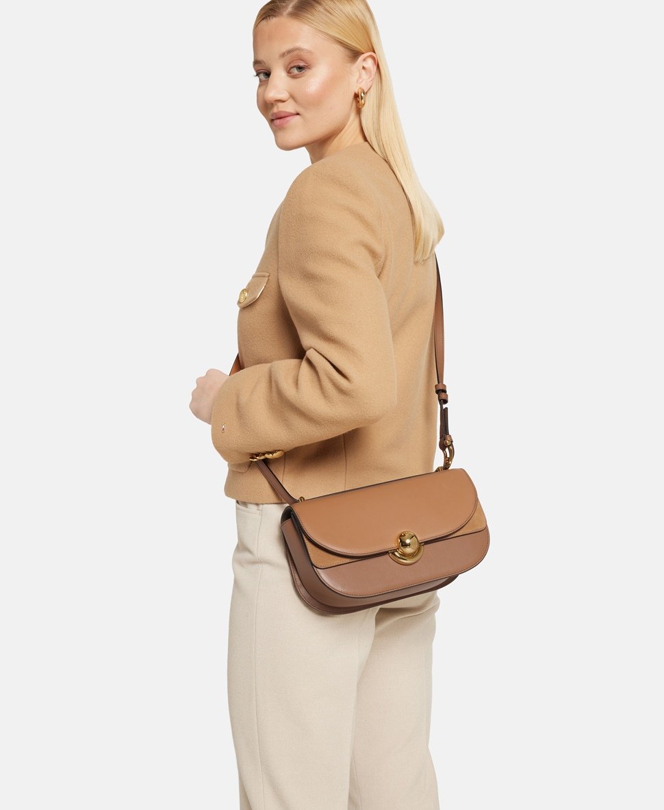 Furla Kožená messenger taška Koňaková 5