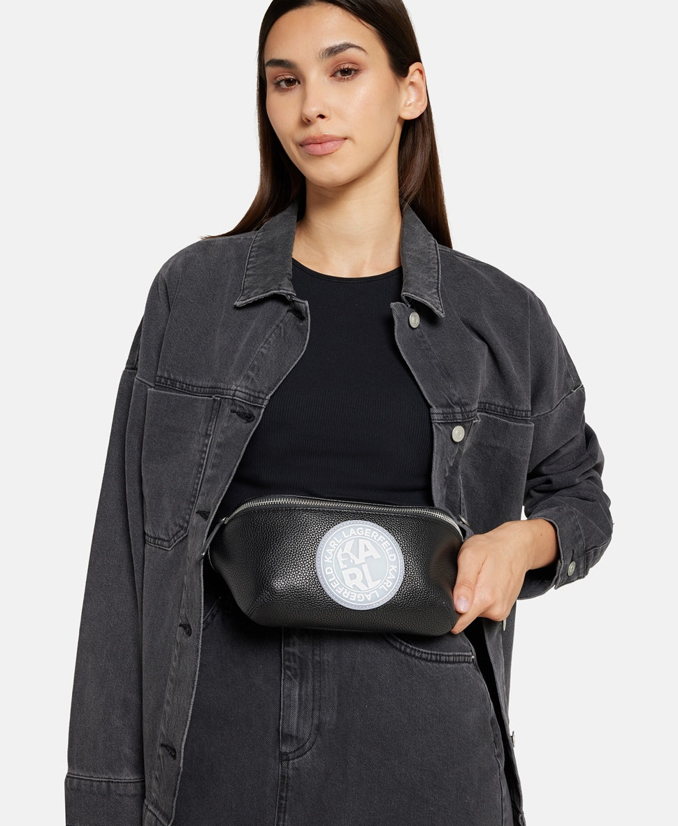 Karl Lagerfeld kožená ledvinka Černá 5