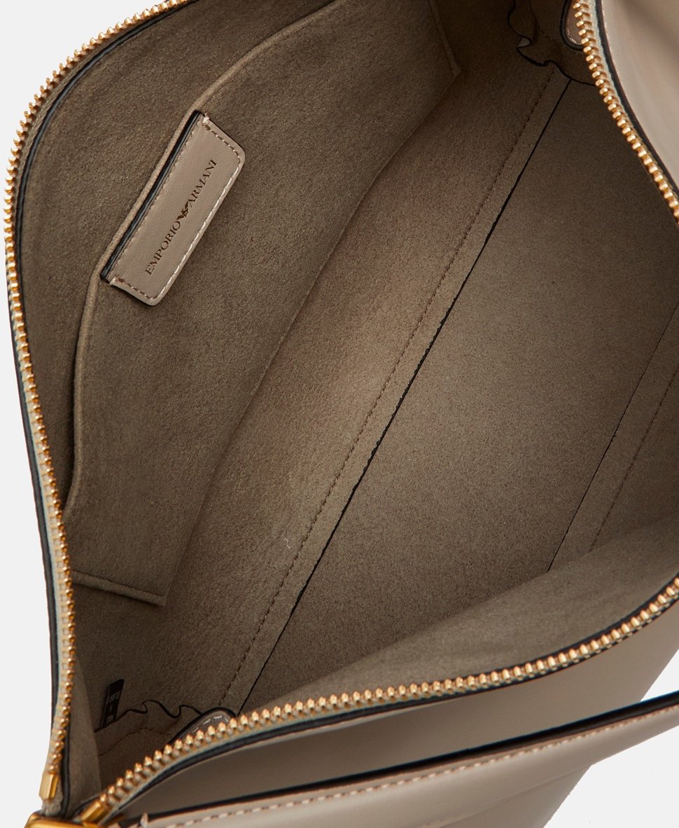 Emporio Armani kožená kabelka Taupe 3