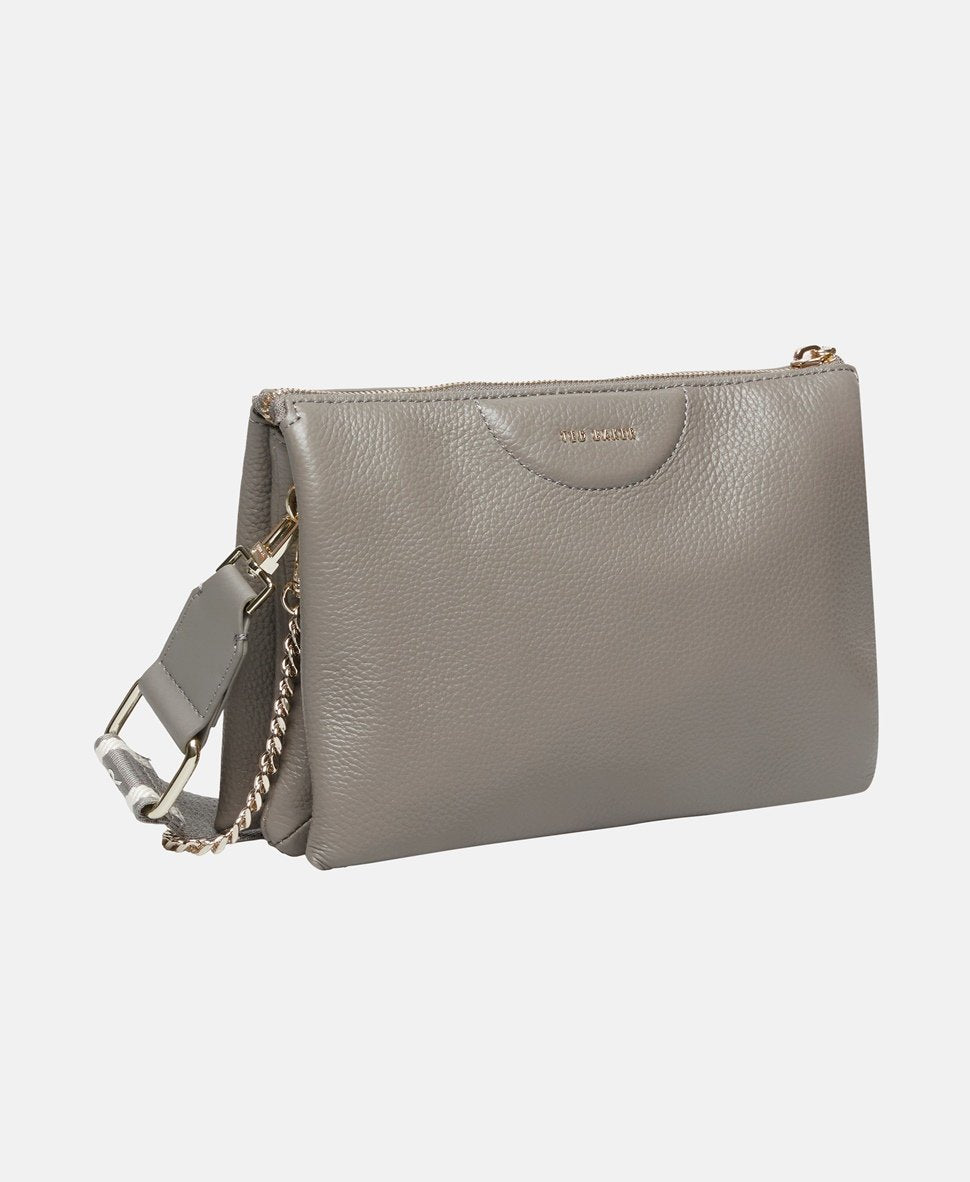 Ted Baker Kožená messenger taška Šedá 1