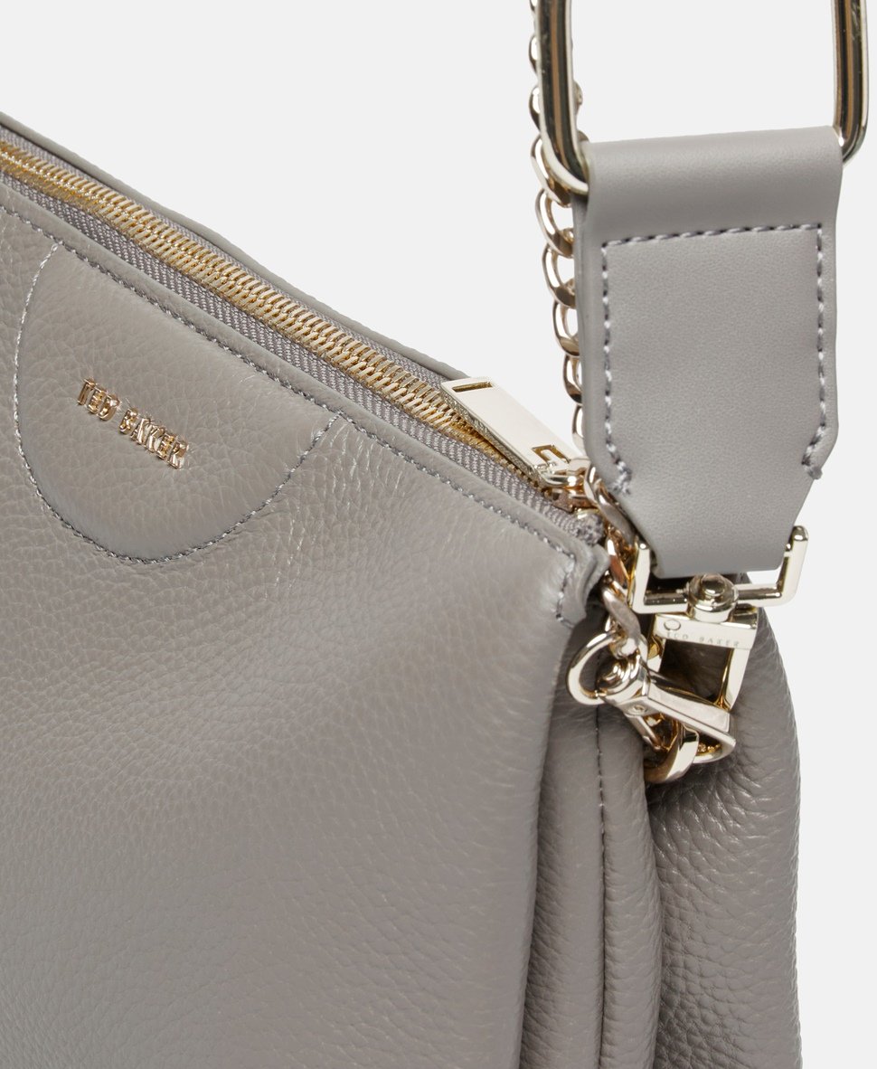 Ted Baker Kožená messenger taška Šedá 2