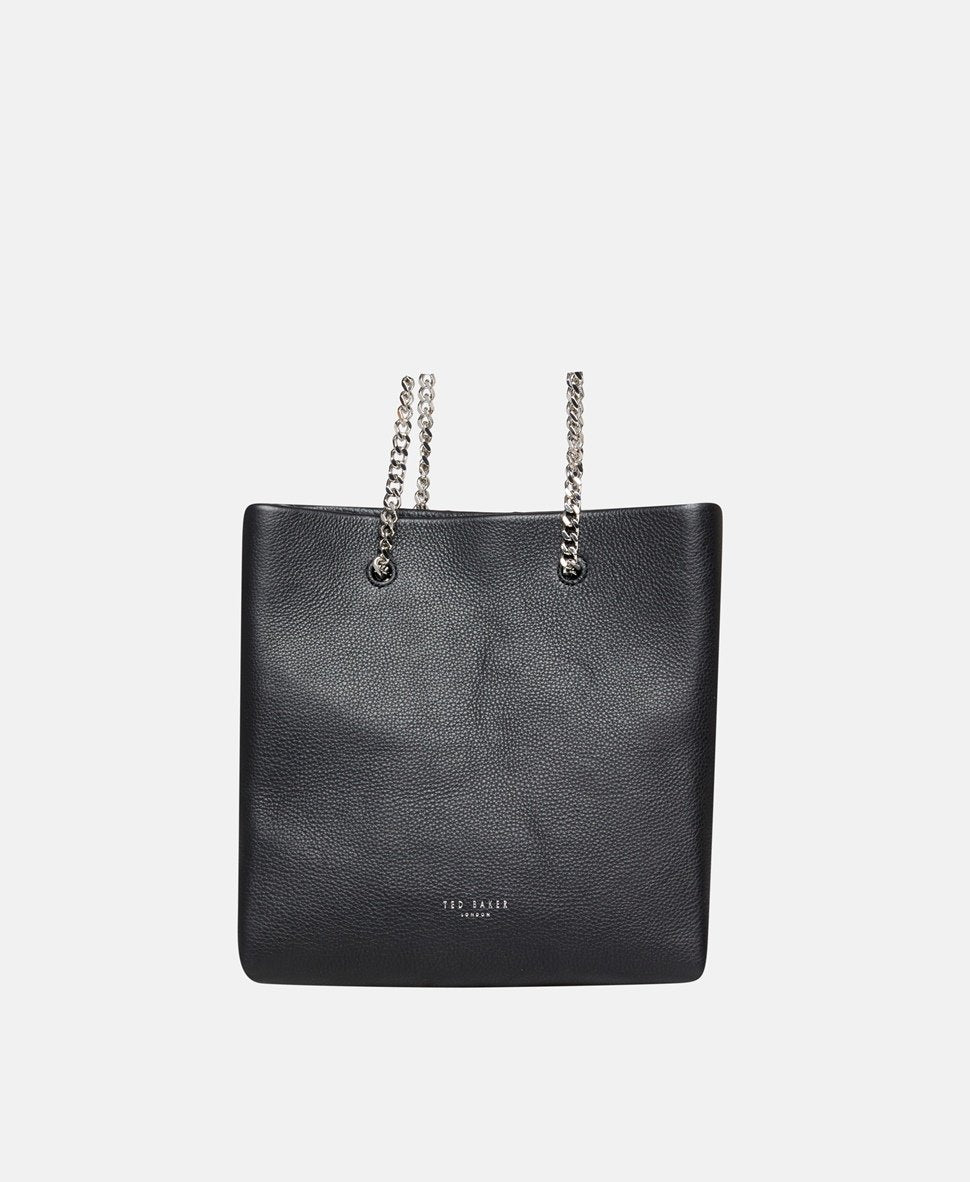 Ted Baker kožená kabelka tote Černá 4