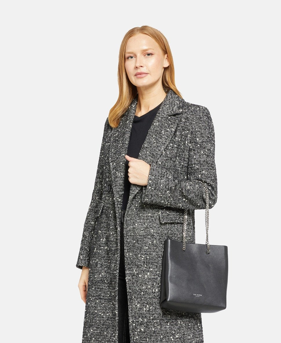 Ted Baker kožená kabelka tote Černá 5