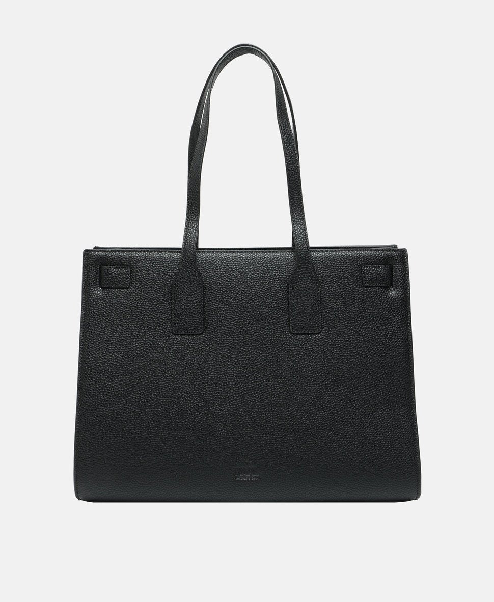Karl Lagerfeld kožená kabelka tote Černá 4