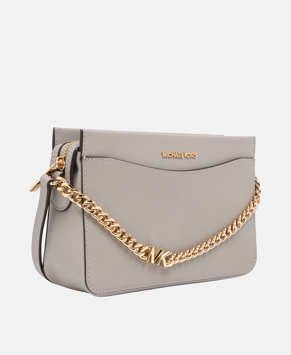Michael Michael Kors Kožená messenger taška Šedá 1