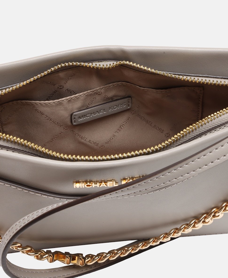 Michael Michael Kors Kožená messenger taška Šedá 3