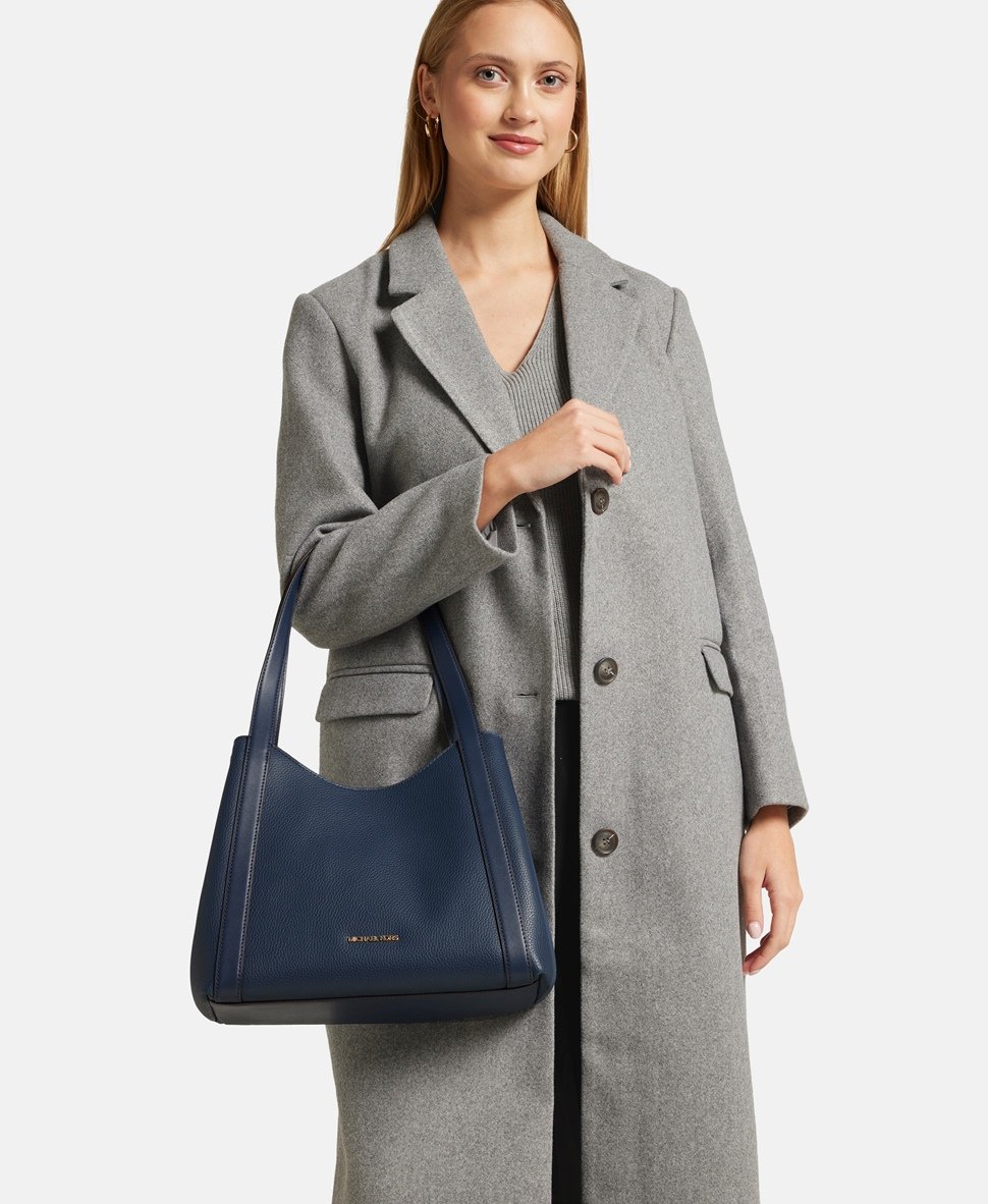 Michael Michael Kors Kožená kabelka přes rameno Tmavě modrá 5