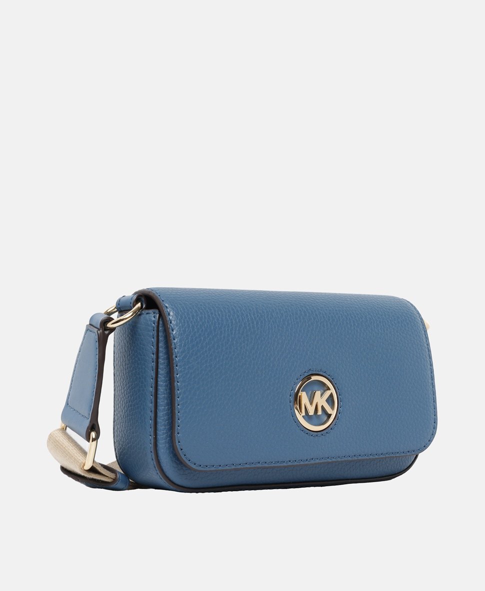 Michael Michael Kors Kožená messenger taška Světle modrá 1