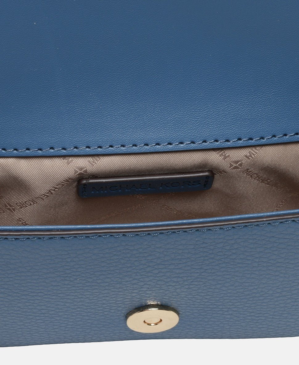 Michael Michael Kors Kožená messenger taška Světle modrá 3