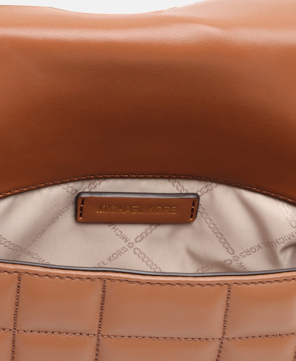 Michael Michael Kors Kožená kabelka přes rameno Camel 3
