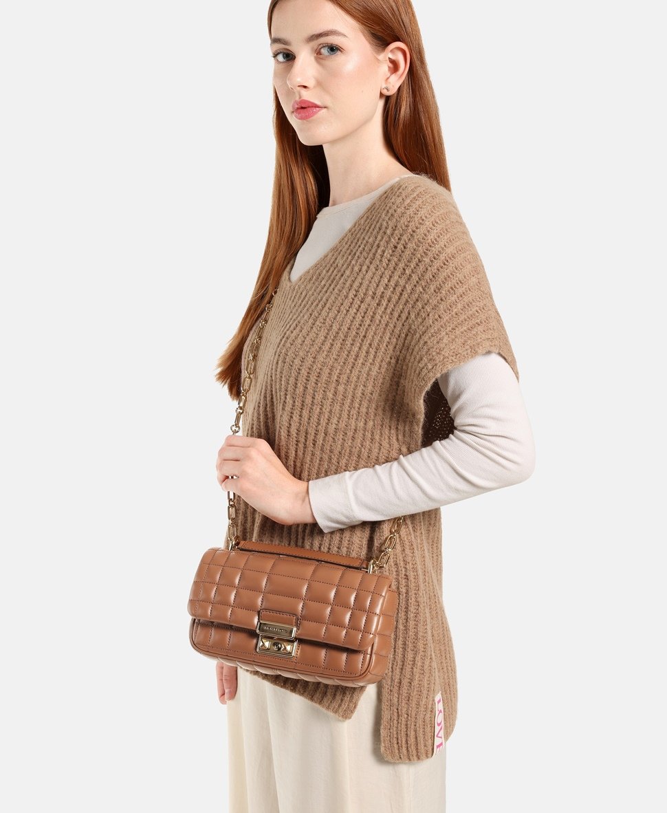 Michael Michael Kors Kožená kabelka přes rameno Camel 5