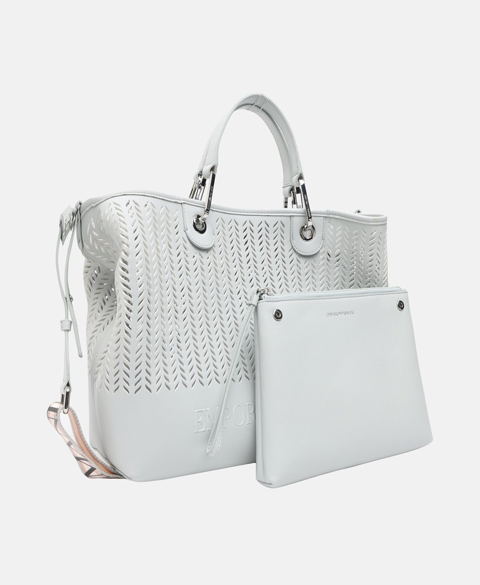 Emporio Armani kabelka shopper Světle modrá 2