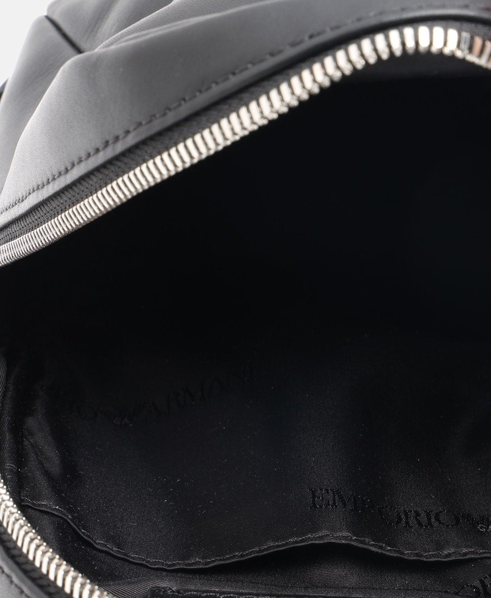 Emporio Armani Kožená messenger taška Černá 3