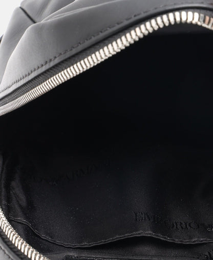 Emporio Armani Kožená messenger taška Černá 3