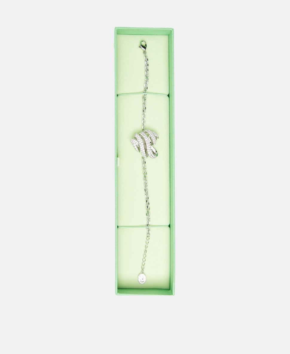 Swarovski řetízkový náramek s přívěskem Stříbrná 3