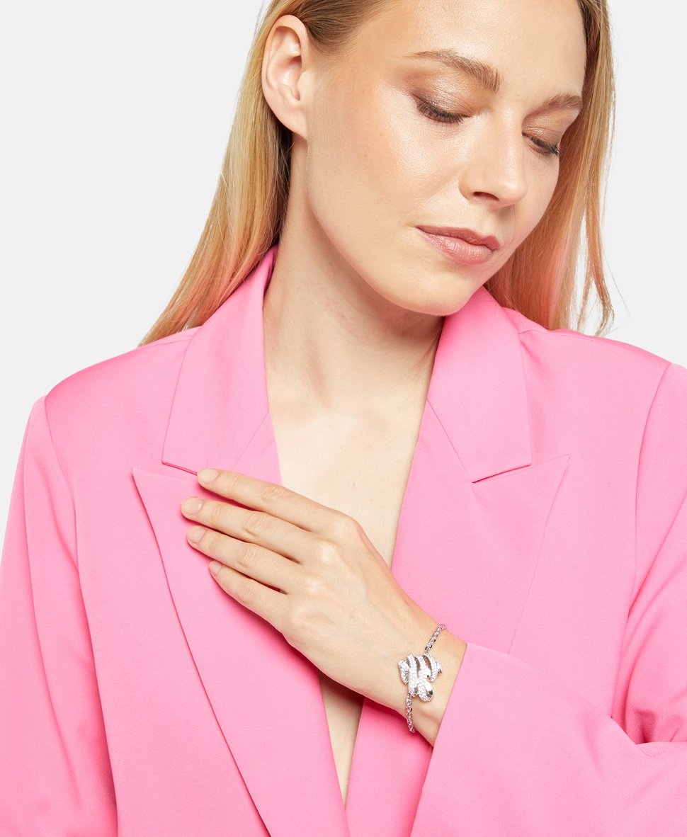 Swarovski řetízkový náramek s přívěskem Stříbrná 4