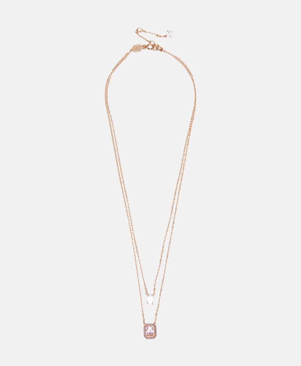 Swarovski řetízek s přívěskem Růžově zlatá 1