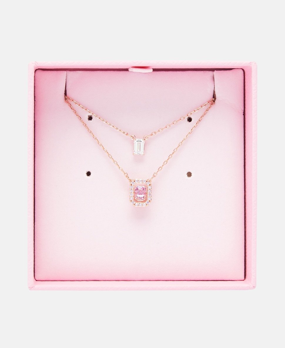 Swarovski řetízek s přívěskem Růžově zlatá 3