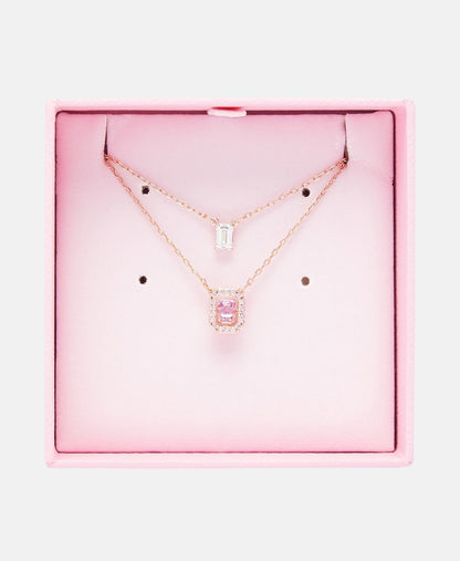 Swarovski řetízek s přívěskem Růžově zlatá 3