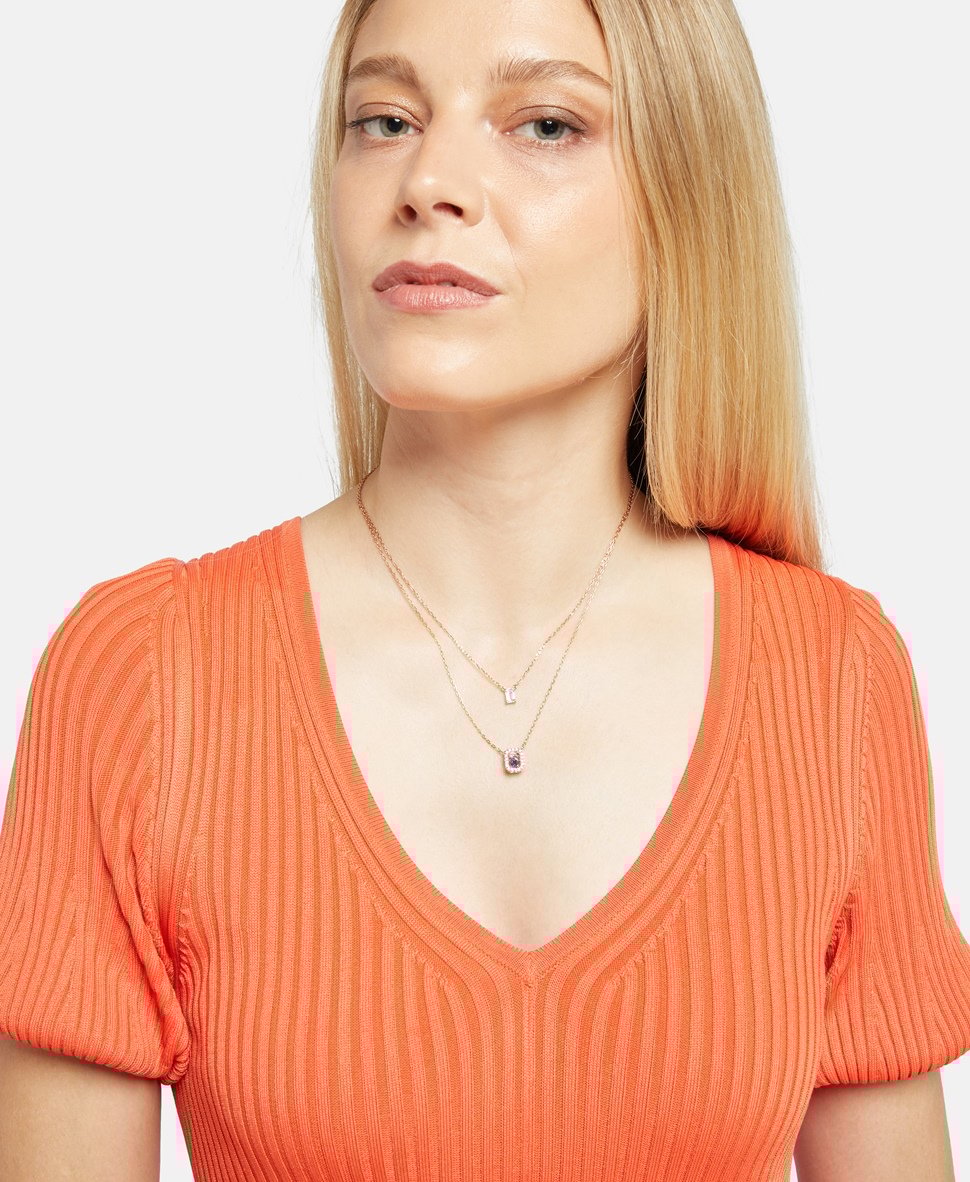 Swarovski řetízek s přívěskem Růžově zlatá 4