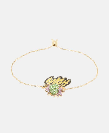 Swarovski řetízkový náramek s přívěskem Zlatá 1