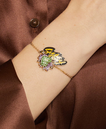Swarovski řetízkový náramek s přívěskem Zlatá 4